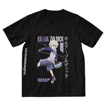 

Killua Zoldyck Tshirts Men Emo Clothes Cotton T-Shirt Hunter X Hunter Anime Aesthetic Waifu Girl Gothic Anime Streetwear Tshirt