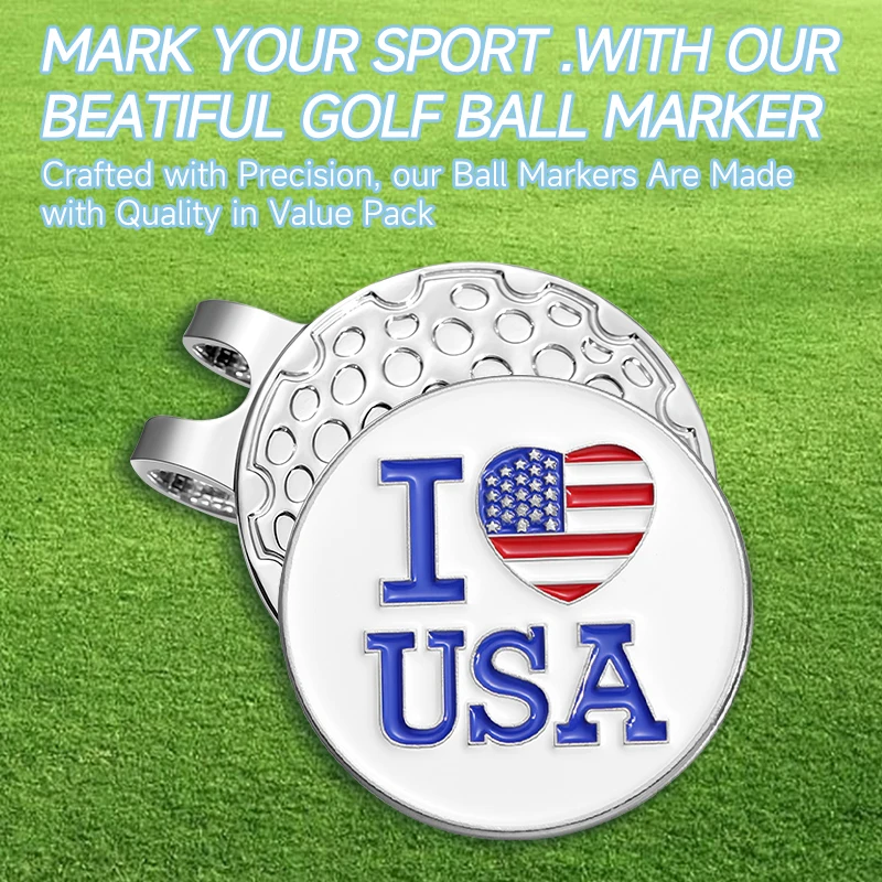 Magnetic Golf Ball Marker Hat Clip Creative Accessories Golf Supplies Clothing Baseball Cap Clips Gift for Dad Husband Son