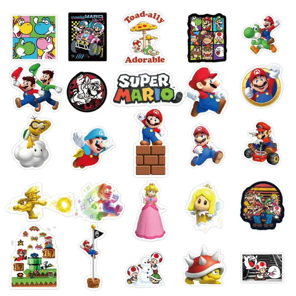 500pcs Super Mario Bros Cartoon Children Sticker Anime Luigi Yoshi  Stationery Label Sticker Decorative Decals Kid Reward Sticker - AliExpress