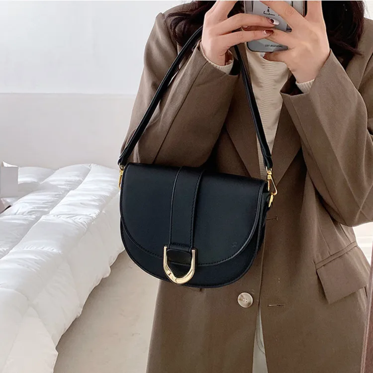 Sac de niche pour femme, nouvelle texture tendance d'automne et d'hiver, sac de selle à main, sac à bandoulière simple, sac à aisselle_voghion.com