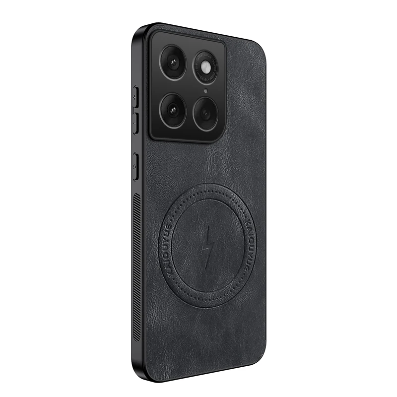 MagSafe Magnetic Napa-Textured Silicone Leather Phone Case