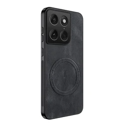 MagSafe Magnetic Napa - Textured Silicone Leather Phone Case - edge 70ultra (Black)