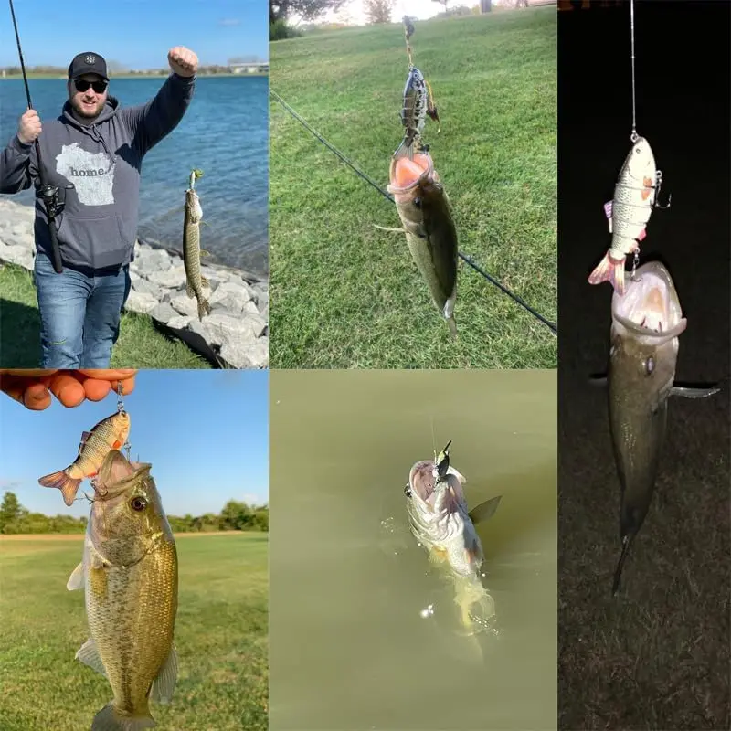 Fishing Lures for Freshwaterand Saltwat Slow Sinking Multi Jointed Swimbaits, Lifelike Lures for Bass Trout Crappie Walleye Pike - 6