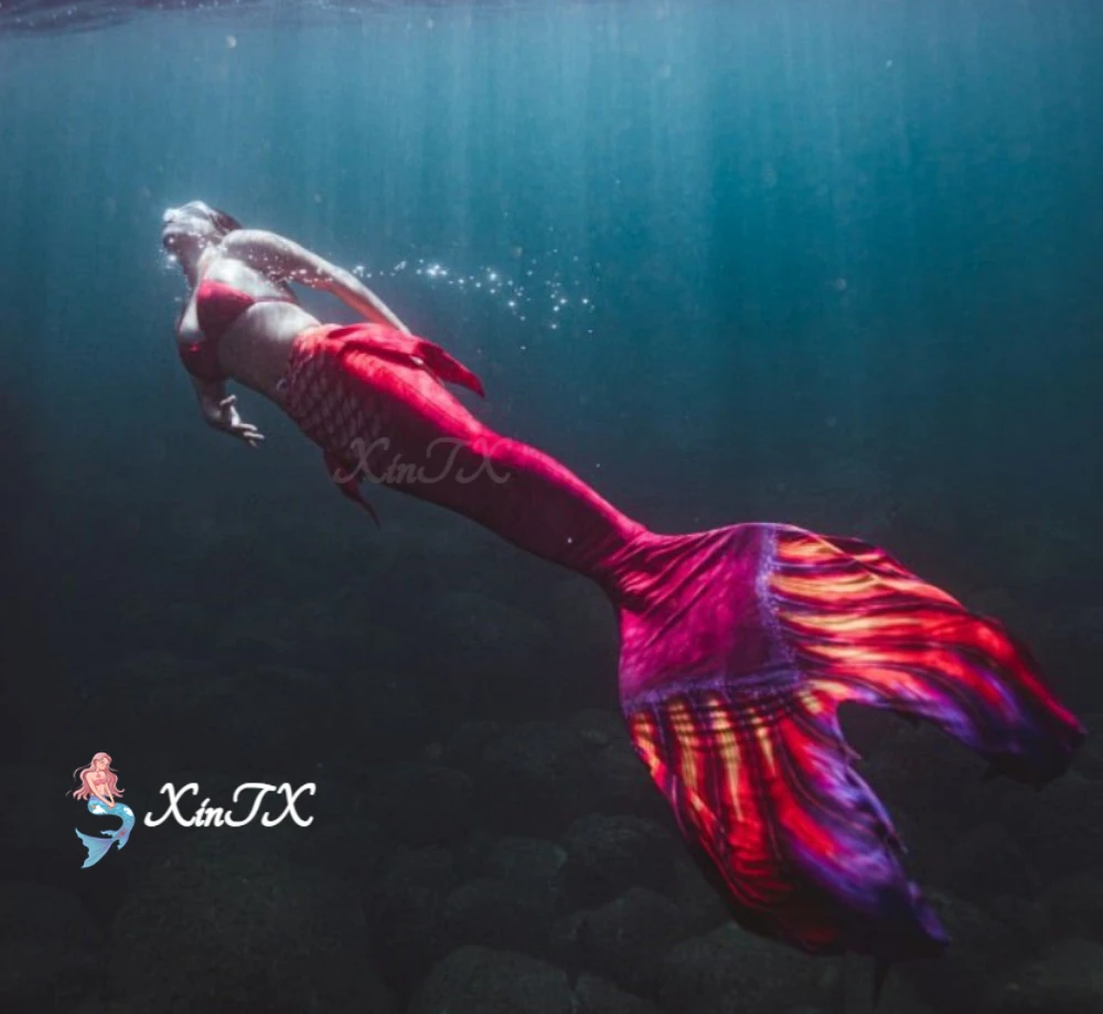 Sirène Maillot De Bain Femme 3 Pieces Sexy,Ensemble Bikini Push Up à Volants Halter Maillot De Bain Taille Haute écailles De Poisson Imprimé Fantaisie Costume Pour Plage Natation (Multicolour, S