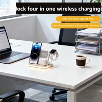 Multifunctional Wireless Charger Stand for iPhone 16 15 Samsung S23 Ultra Note Fold Galaxy Watch 5 Fast Charging Dock Station