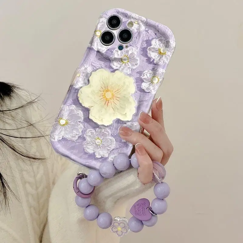 Floral Wave Beads Phone Case Cover