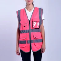 Custom Logo Safety Vest – Multi-colours - Hi Vis - Pockets and Zipper - ID Badge Holder