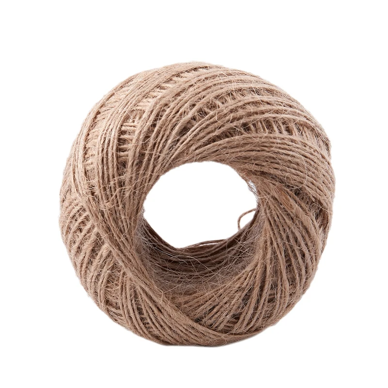 Natural Textured Hessian Jute Twine String Tag Label Hang Rope Wedding Home Woven Decorative DIY Crafts 100M 1mm