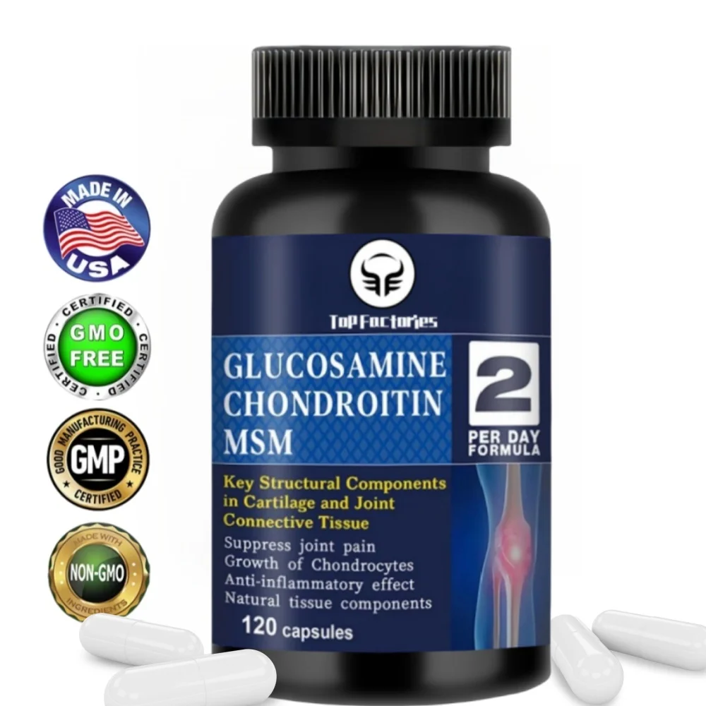Glucosamine Chondroitin MSM 120 Capsules for Joint and Knee Health Immune System Non-GMO Gluten-Free glucosamine chondroitin supplement