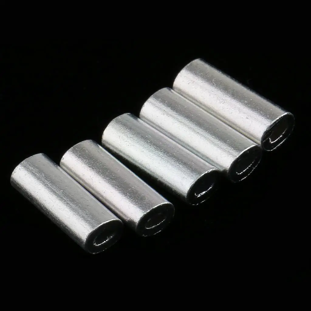 2x 100pcs Aluminum Single Barrel Fishing Leader s Sleeves Fish Accessories