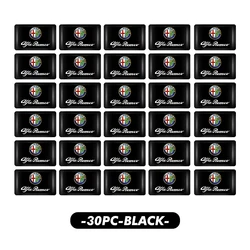 Epoxy Badge Interior Stickers - Central Control Box Emblem Decoration (ROMEO - C - black - 30PCS)
