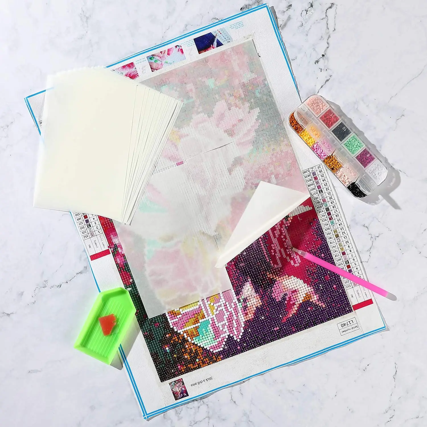 Paper 50pcs Diamond Painting Release 15 x 10cm Non-Stick Double-Sided 5D Diamond Painting Cover Replacement diamond painting accessories