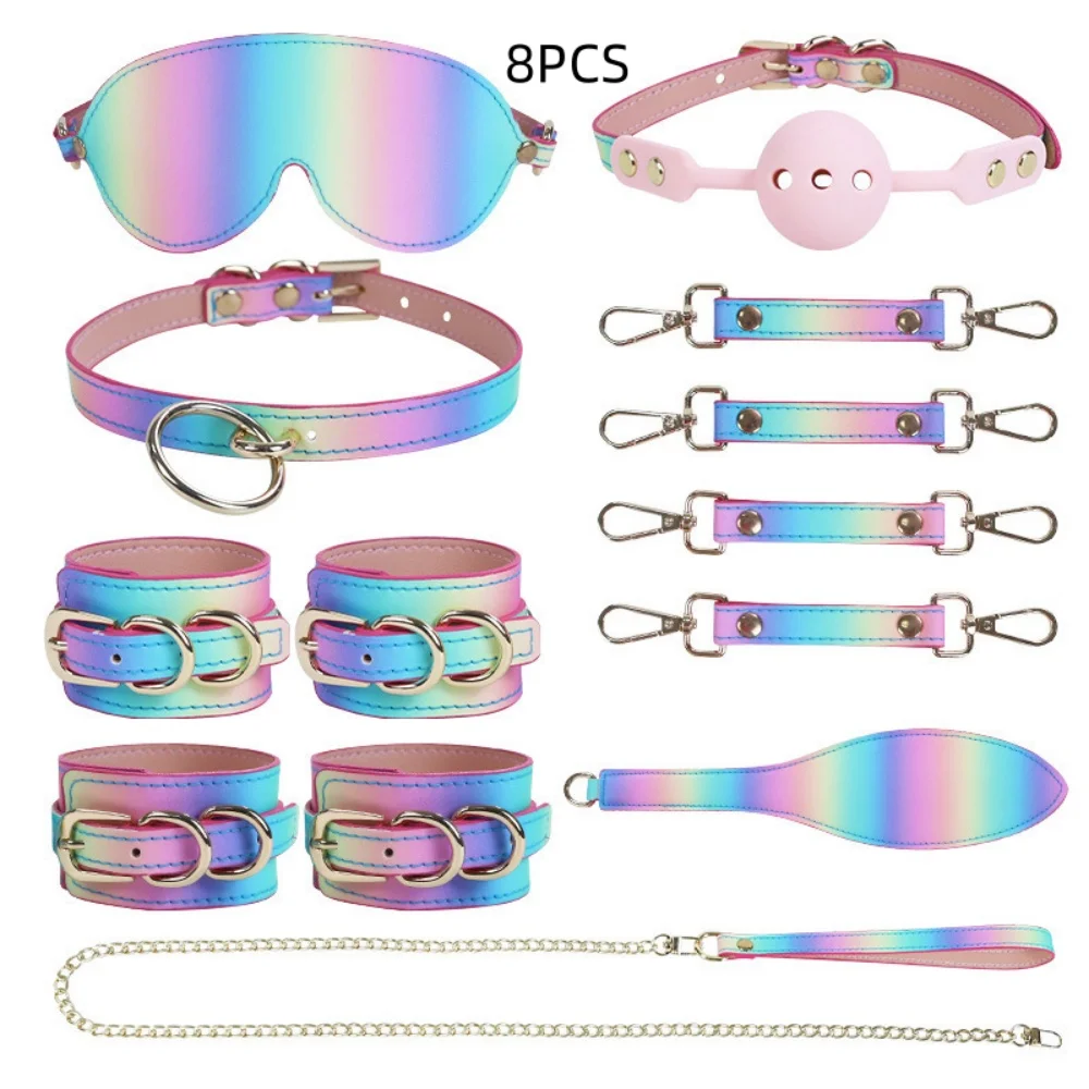 8pcs Bdsm Couple Hand And Foot Cuffs Set Alternative Restraint Kit_voghion.com