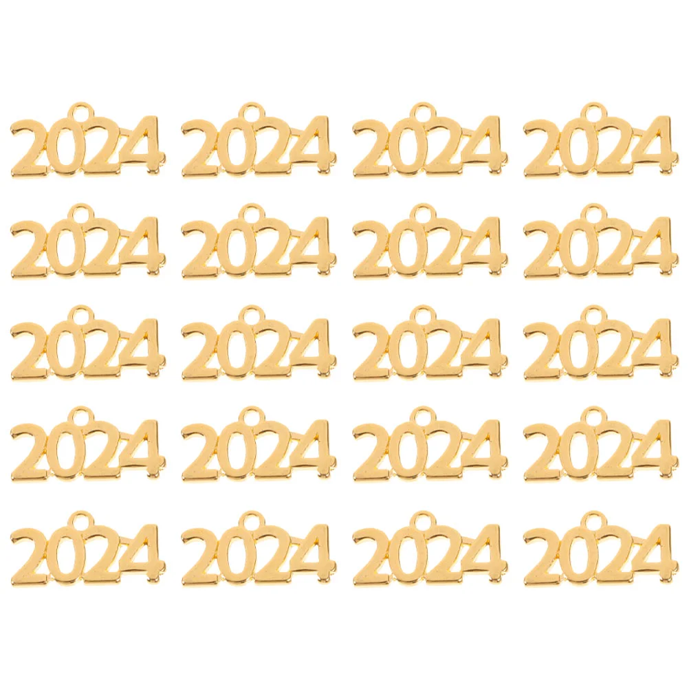 

20 шт. ювелирные аксессуары 2024 подвески для рукоделия DIY Подвески Новогодние подвески ожерелье с цифрами