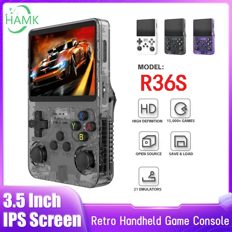 Open Source R36S Retro Handheld Video Game Console, Sistema Linux, 3.5 