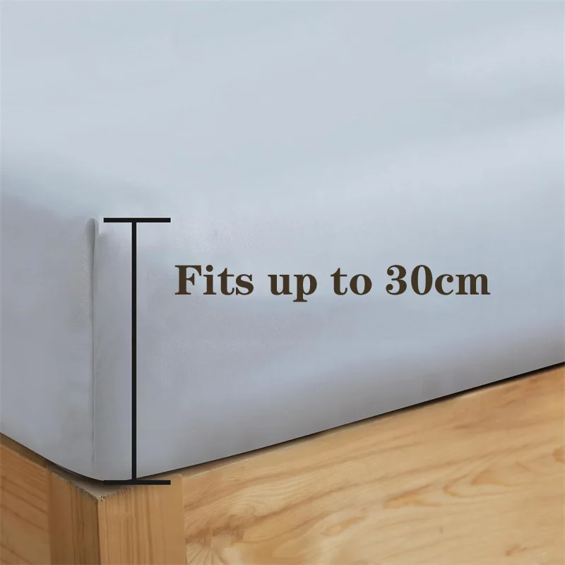 High Quality Bed Fitted Sheet 100% Bamboo Mattress Cover with Elastic Band Double King Queen Size Bed Sheet 90/120/200 Fit Sheet 4