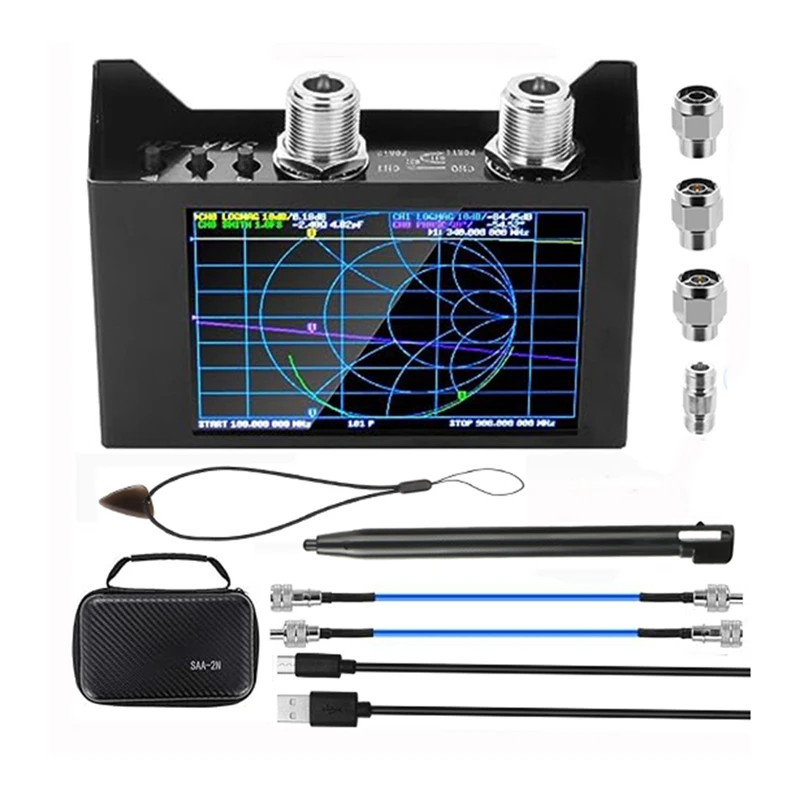 

4 Inch Touchscreen 3G Network Analyzer SAA-2N Nanovna V2 Spectrum Antenna Analyzer Shortwave HF VHF UHF Alloy Shell 3000mAh Batt