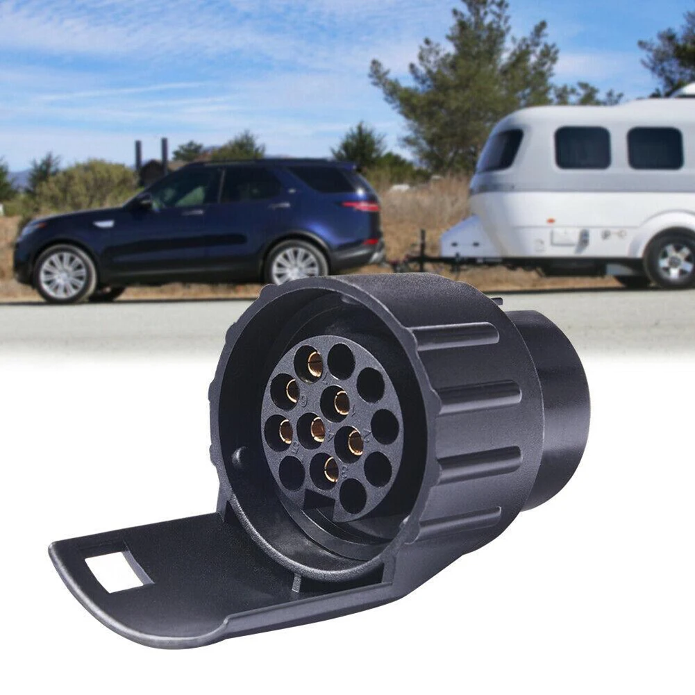 Trailer Socket 7 To 13 Pin Plastic Car Accessories Caravans 13 Pole Tow Bar Towing Socket Plug 12V Electrical Connector Adapter