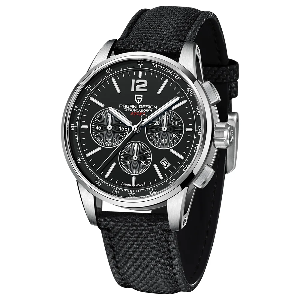 PAGANIDESIGN Men's Watch Multi-functional quartz chronograph watch steel YS008
