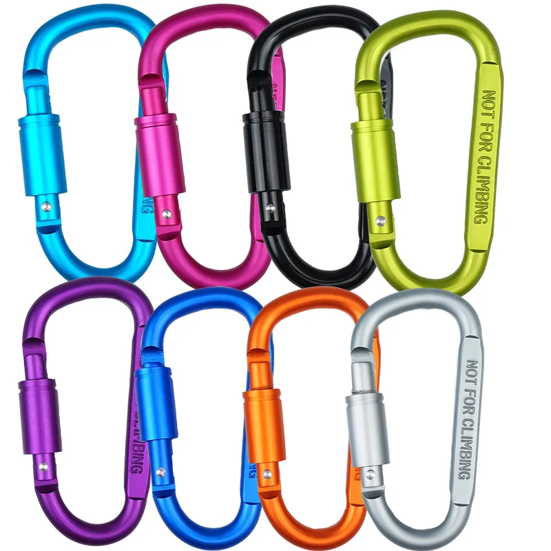 

MAIDEZHI With Nut Backpack Key Hook Hiking Camp Outdoor Climbing Equipment D Type Hook Carabiner Aluminum Spring Hook