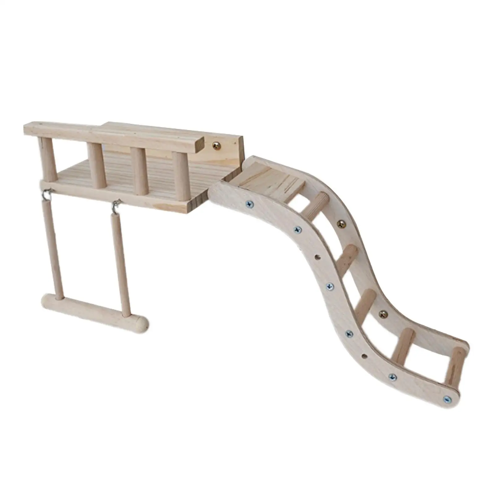 Wooden Bird Perches Bird Chewing Toy Sturdy Multiuse Birdcage Climbing Toy for Bluebird Parakeet Hamster Cockatiel Playing