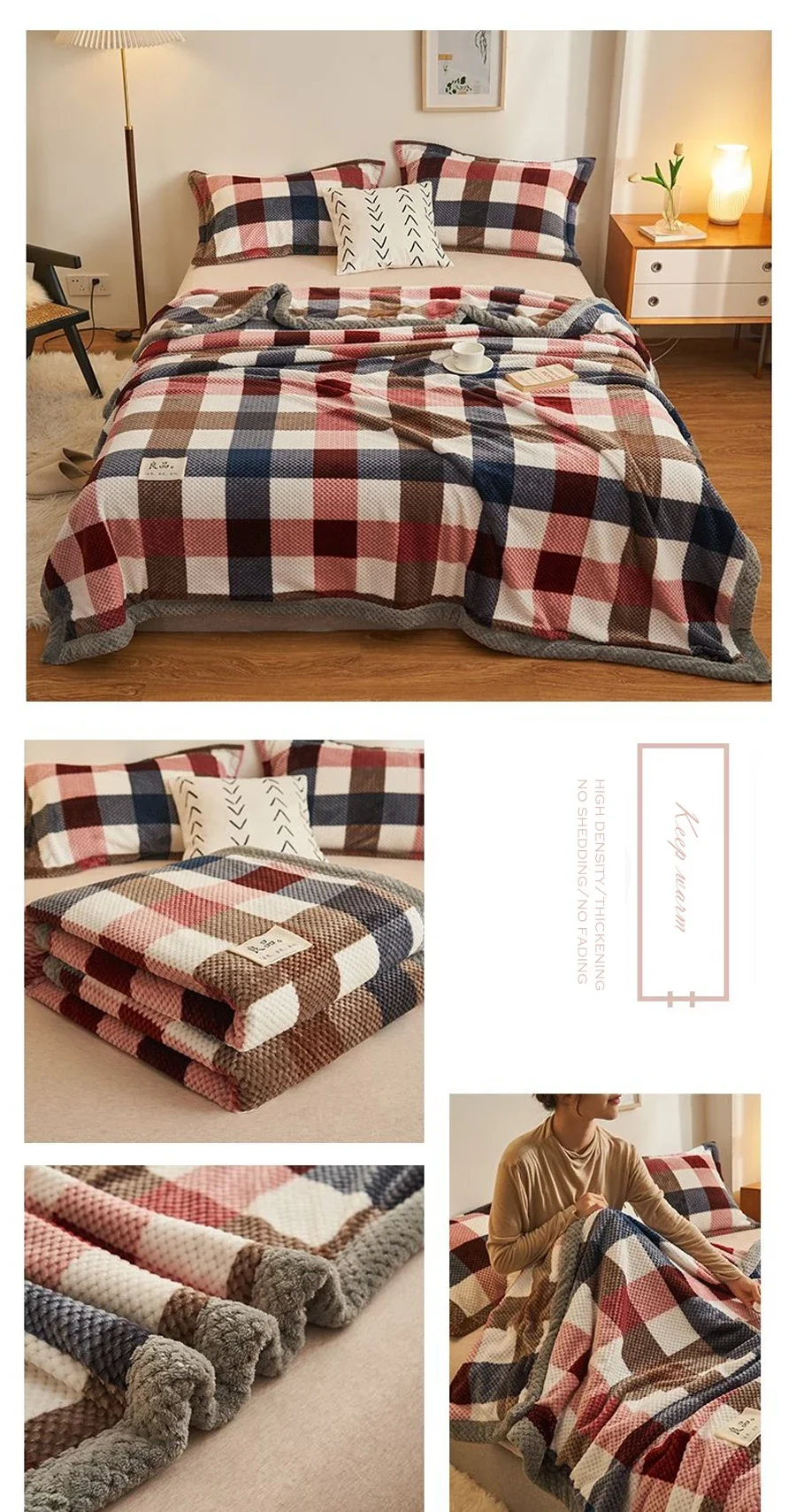 Wasart warmes Chenille Garn gestrickte Wärme decke für Winter Erwachsene Baby häkeln handgemachte Strick decke Tages decke auf dem Bett – Detail 13