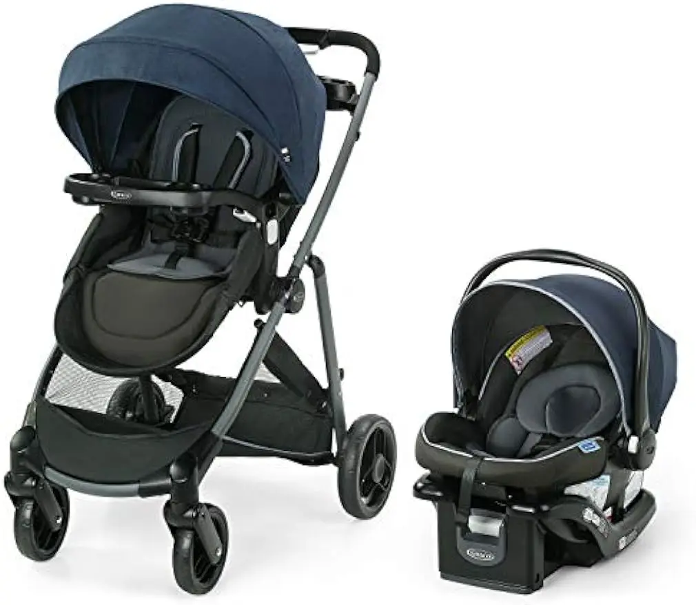 

Reversible Seat, Extra Storage, Child Tray, One Hand Fold and SnugRide® 35 Lite LX Infant Car Seat, Lanier