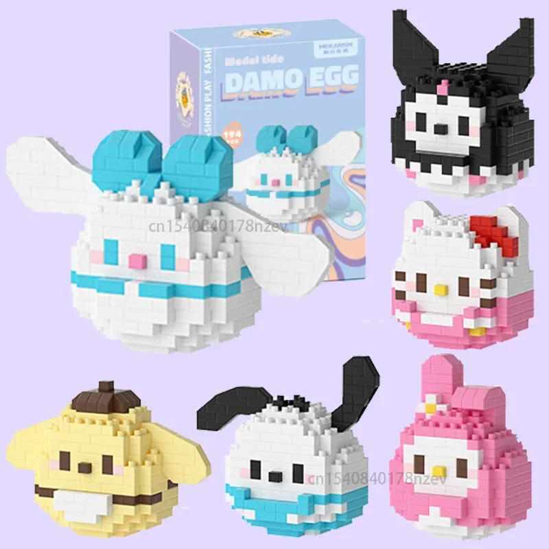 

Anime Hello Kittys Building Blocks Kawaii Cinnamorolls Kuromis Mini Assembled Educational DIY Bricks Toy for Kids Christmas Gift