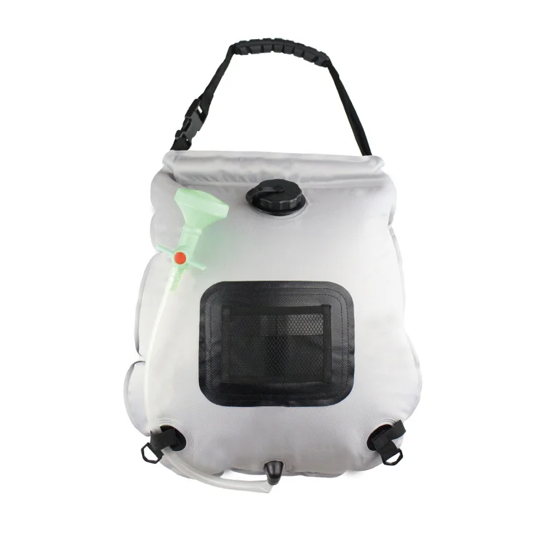 Solar Powered Heating Shower Bag, 20l Camping Shower Bag Movable Hose Switchable Head, Portable Travel