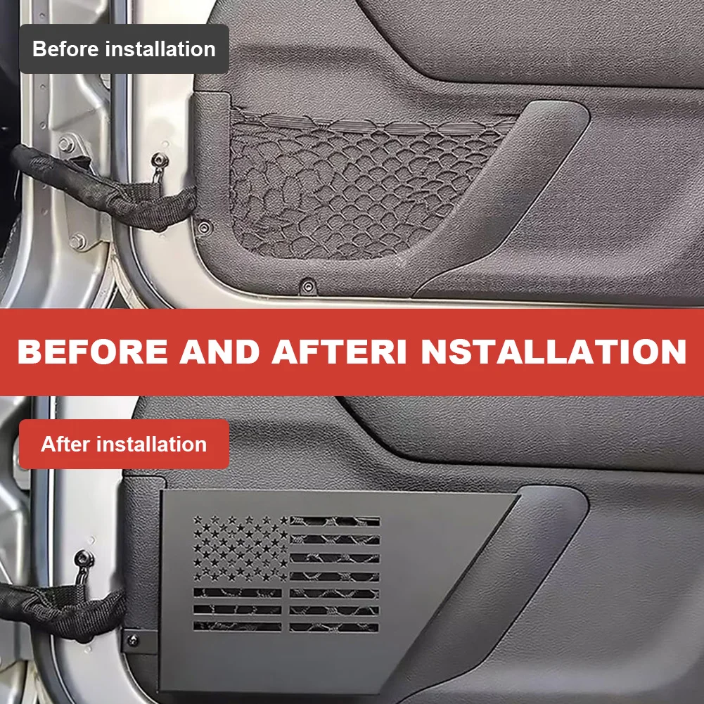 2Pcs Door Side Insert Organizer Wear Resist Door Storage Pockets Rust Proof Auto Organizer Bracket for 2007-2018 Jeep Wrangler