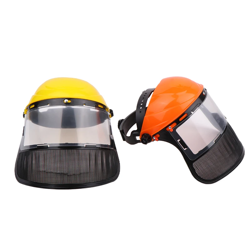 Garden Grass Trimmer Safety Helmet Hat With Full Face Mesh Protective Mask For Logging Brush Cutter Forestry Protection safety helmet garden trimmer helmet