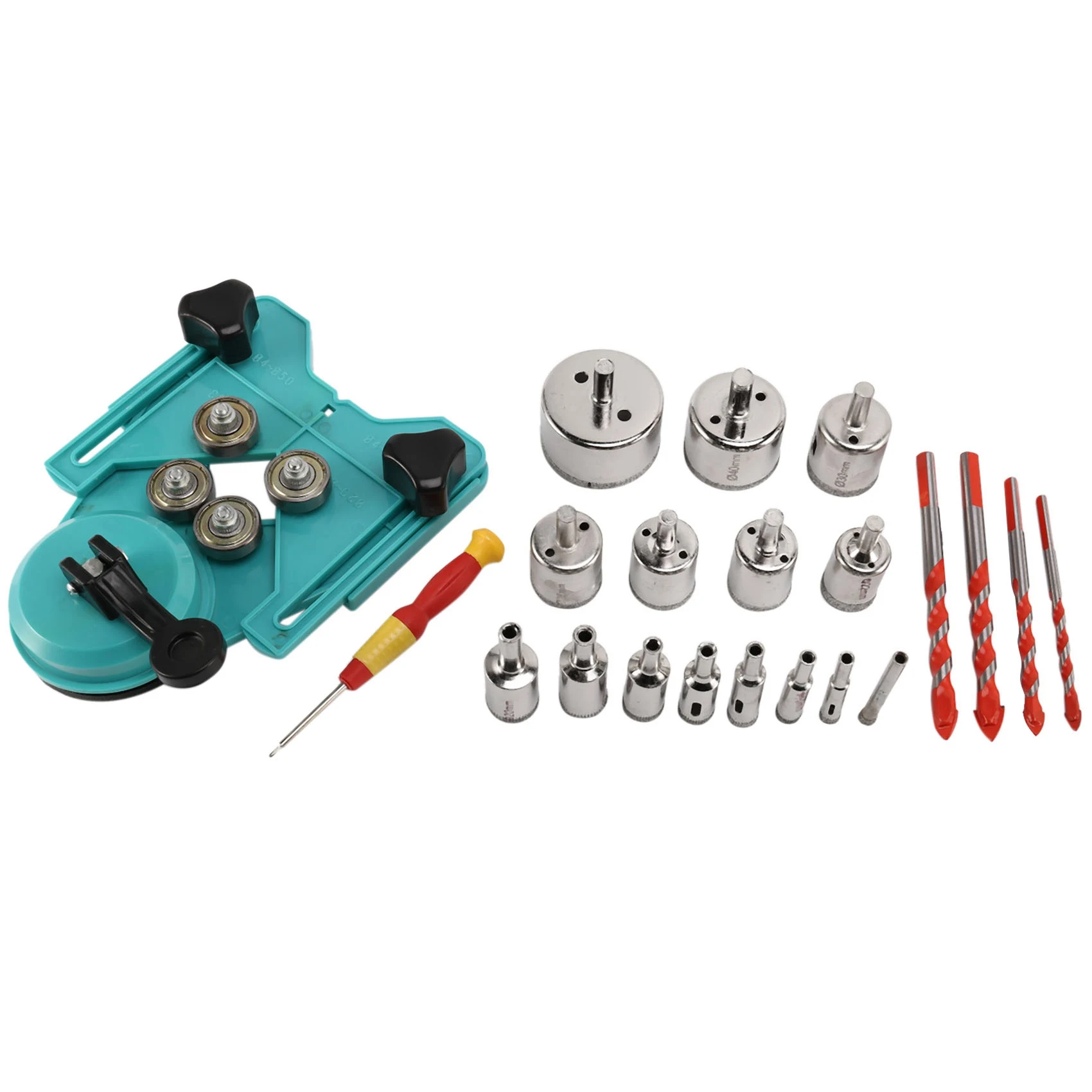 

Набор алмазных пил для отверстий, 21 шт., алмазные сверла 6-50 мм, Набор пил для отверстий в плитке с регулируемым креплением для сверления отверстий, синий