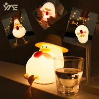 Cute Duck Silicone Lamp Pat Table Lamp Bedroom Bedside Decorative Sleep Soft Light RGB 7 Color Decompression Toy Baby Light 1