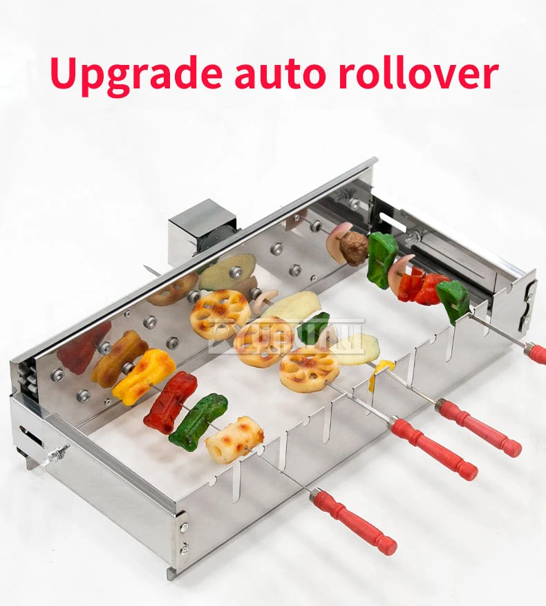 Description Picture 5 of item2025 Version Barbecue Rotate Grill Stainless Steel Automatic Flipping BBQ Machine Churrasqueira Eletrica