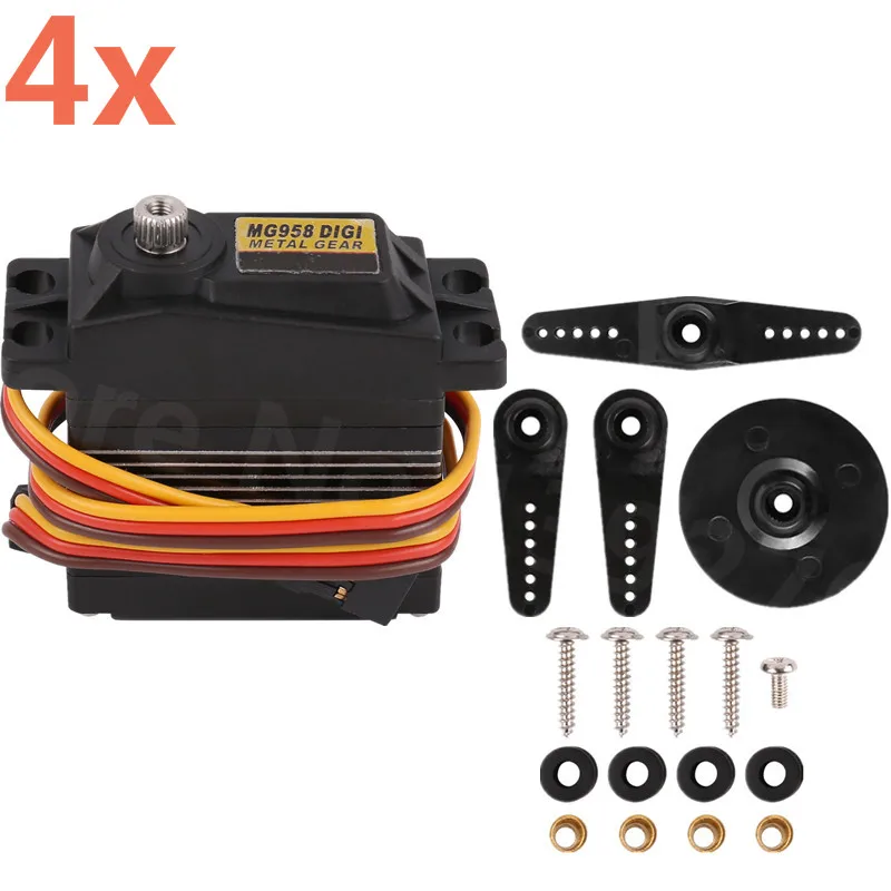 4 Pz Ad Alta Coppia Rc Servo 15Kg Digital Metal Gear Tower Pro Mg958 Standard Metalletriebe Auto Monster Truck 1/5 Baja