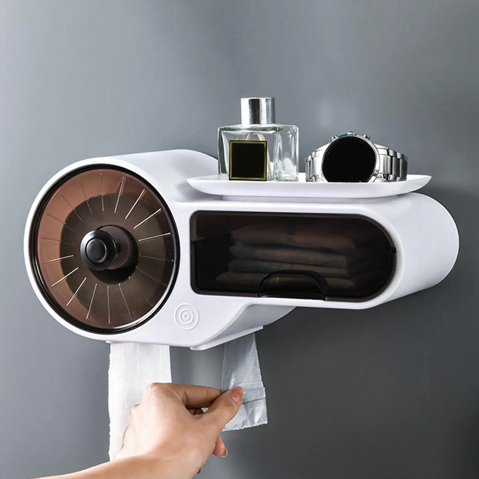 Adhesive Wall Mounted Toilet Paper Holder Paper Towel Dispenser Rolls Tissue