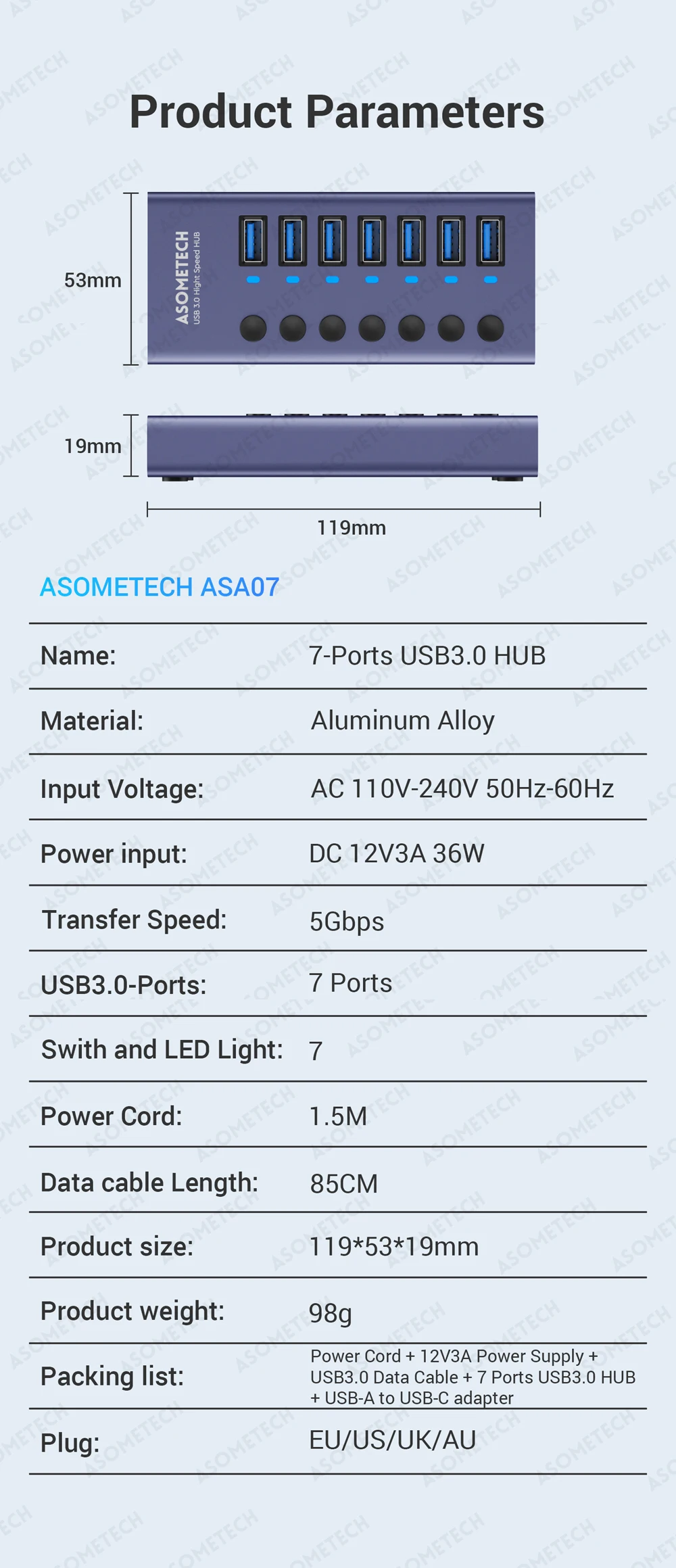 de energia, Multi USB Extender, 4 Portas,
