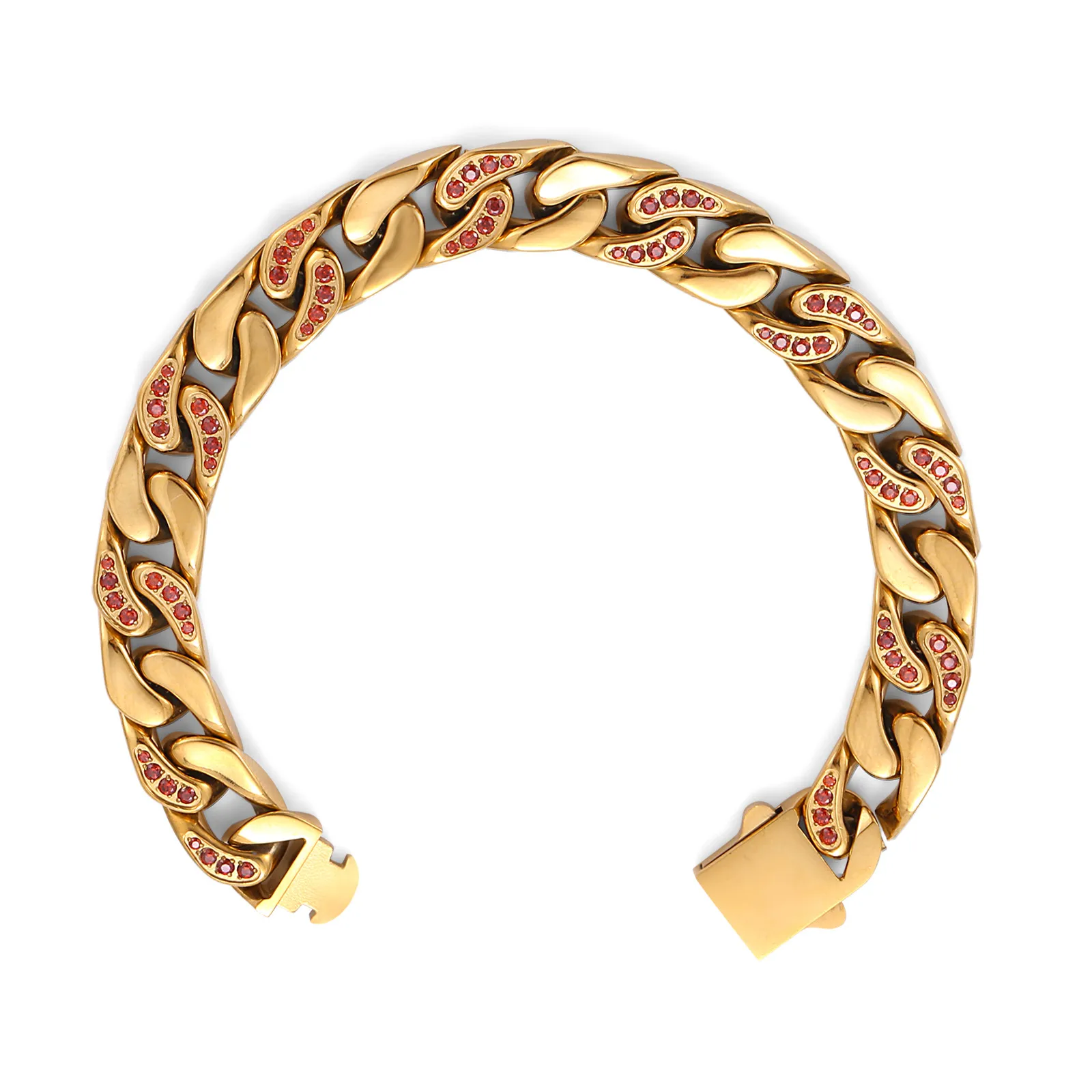 Red Bracelet for Women and 18K Gold Red Diamond Stainless Steel Bracelet
