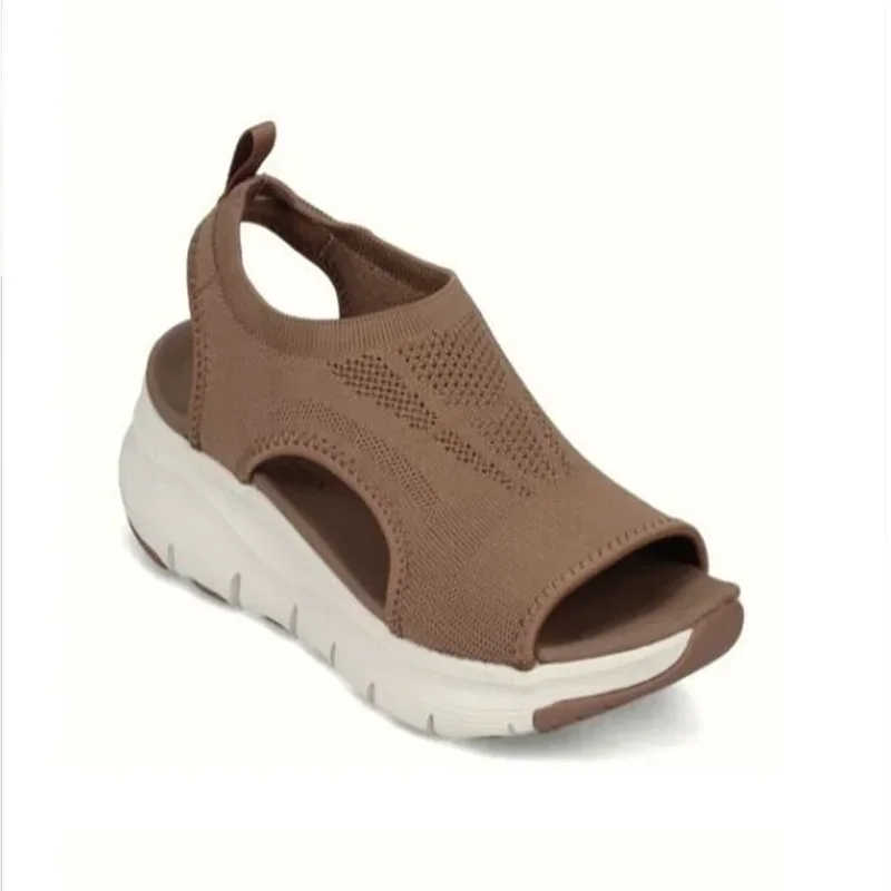 2024 Women Summer Mesh Casual Sandals Ladies Wedges Outdoor Shallow Platform Shoes Female Slip-On Light Comfort Shoes Plus Size
