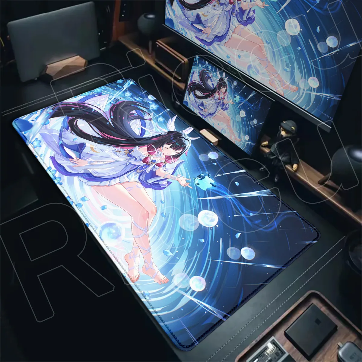 Kawaii Genshin Impact Columbina Mouse Pad Gaming Locking Animal Edge Big Computer Game Large Rubber Art Mousepad Laptop Desk Mat — view 2