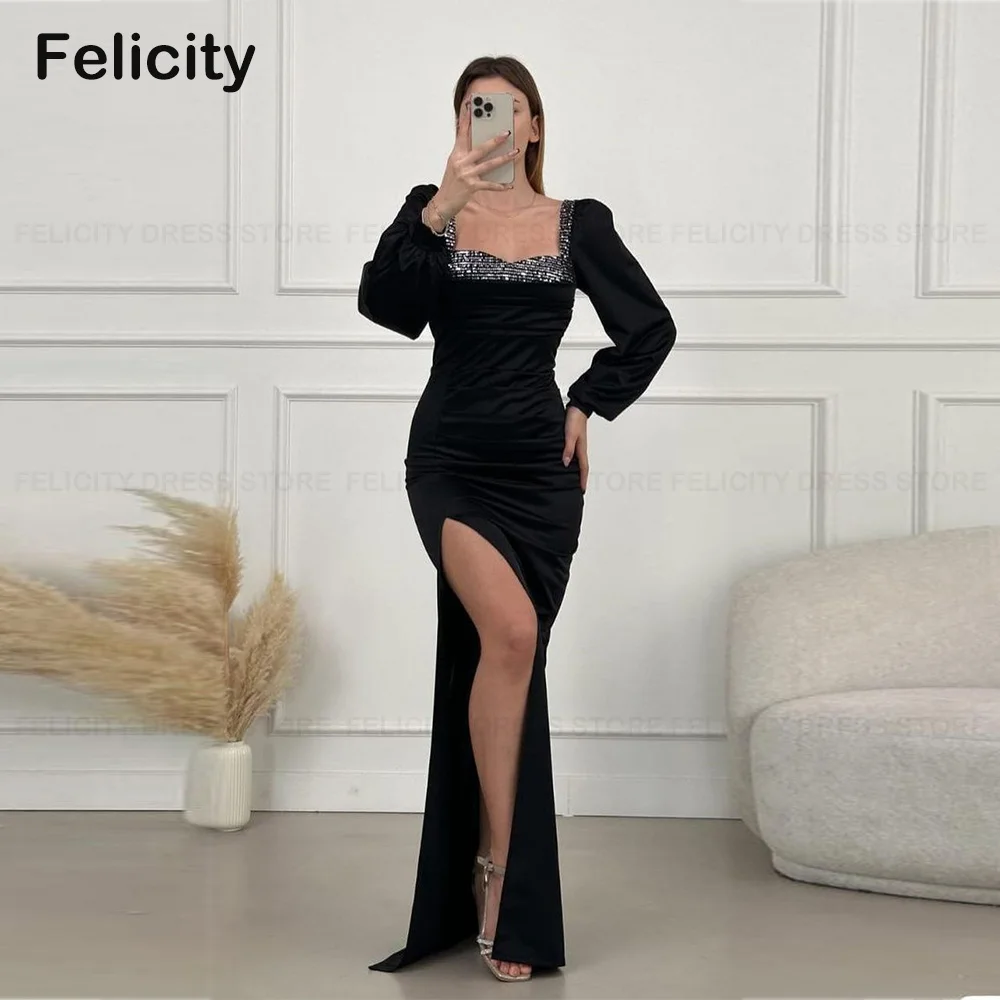 

Exquisite Mother of the Bride Dress 2023 Sheath Satin Formal Wedding Guest Party Dresses Sequins Evening Gown فستان حفلات الزفاف