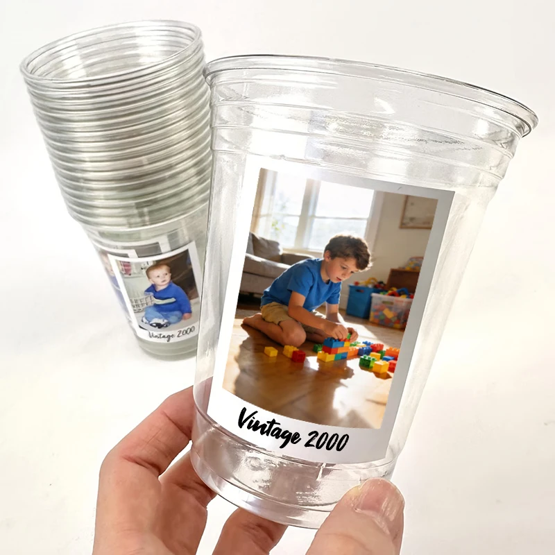 Personalized Custom Photo Cup Stickers - Unique Birthday Gift and Party Supply Sealing Labels