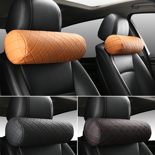 Lov Car Neck Pillow for Driving,Office Chair Memory Foam Neck Pillow  for Cervical Support and Neck Pain Relief with Adjustable Straps - Headrest  Pillow Beige 