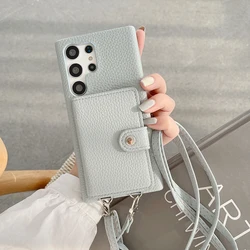 Universal Lanyard Wallet Phone Case with Card Slot and Shoulder Strap - SAM Note 10 (5 - Gray)