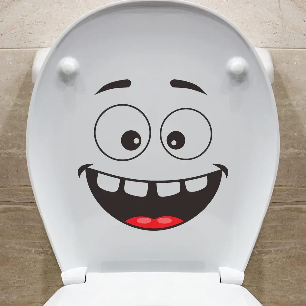 Creative Self-adhesive Toilet Stickers Funny Smiling Face Toilet Seat Lid Decorative Stickers Waterproof Fun DIY Wall for toilet seat stickers,toilet wall stickers,toilet stickers,vinyl stickers