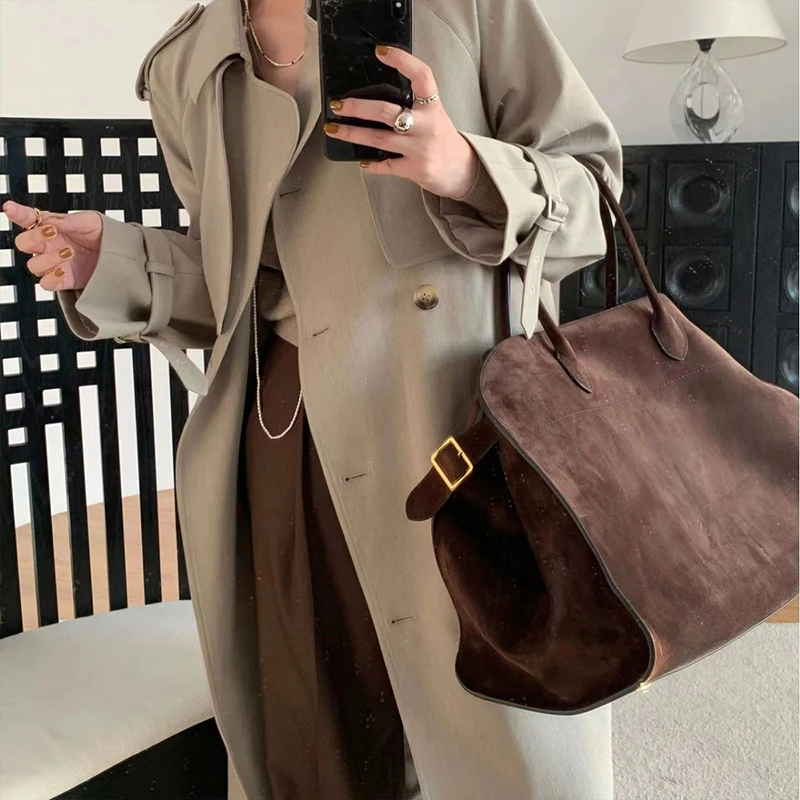 Tote Bag Women's New Autumn and Winter High-end Niche Design Large-capacity Shoulder Bag Retro Commuter Handbag