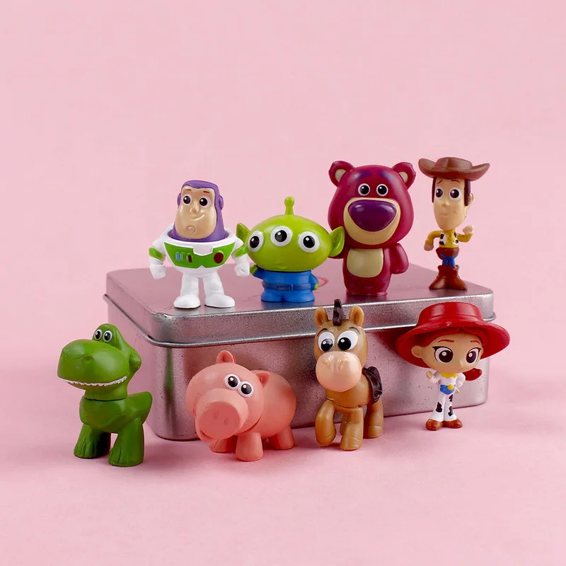 8 Pz/Set Toy Story Buzz Lightyear Strawberry Bear Alien Model Figure Toys For Children Regali Di Compleanno