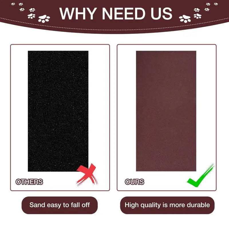 Dog Scratch Board Replacement Sandpaper for Cat Litter Box Cat Nail File Self Adhesive Sandpaper 3PCS 60 80 120grit 20 X 10 Inch