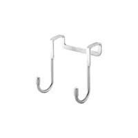 201 Stainless Steel Hook Free Punching Double S-Shape Hook Kitchen Bathroom Cabinet Door Back Type Coat Towel Storage Hanger 4
