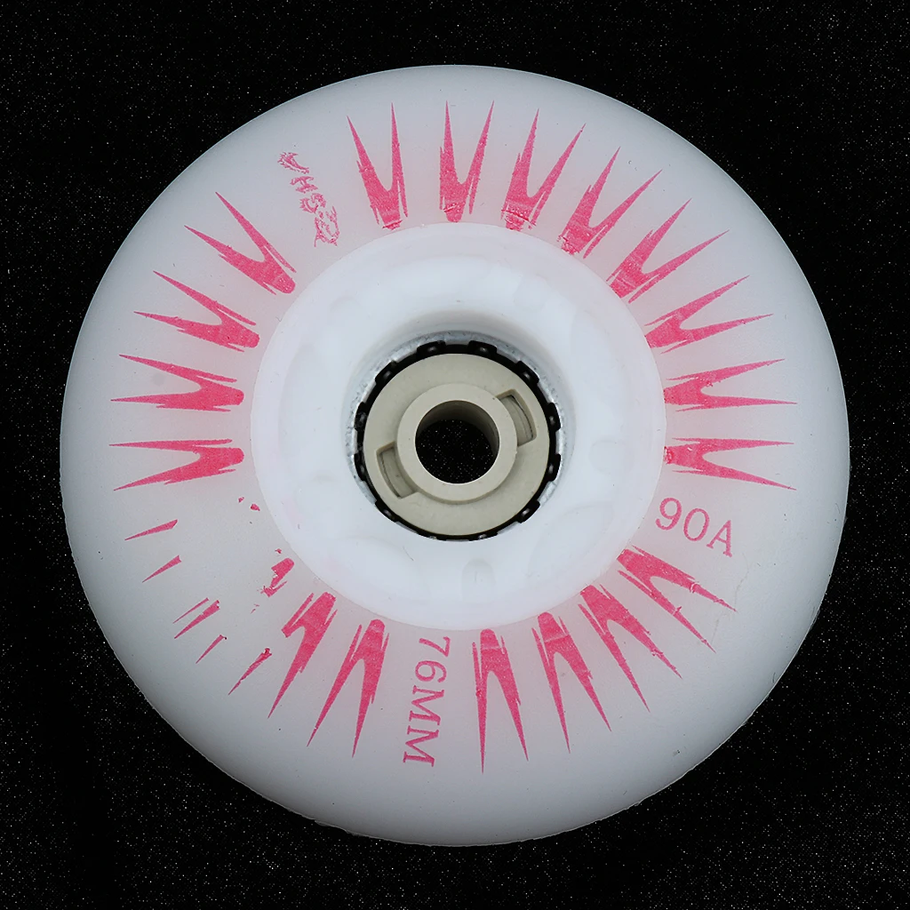 LED Lights Flashing Inline Roller Skating Replacement Wheels 4 Pieces 72mm 76mm 80mm Green Red Blue White